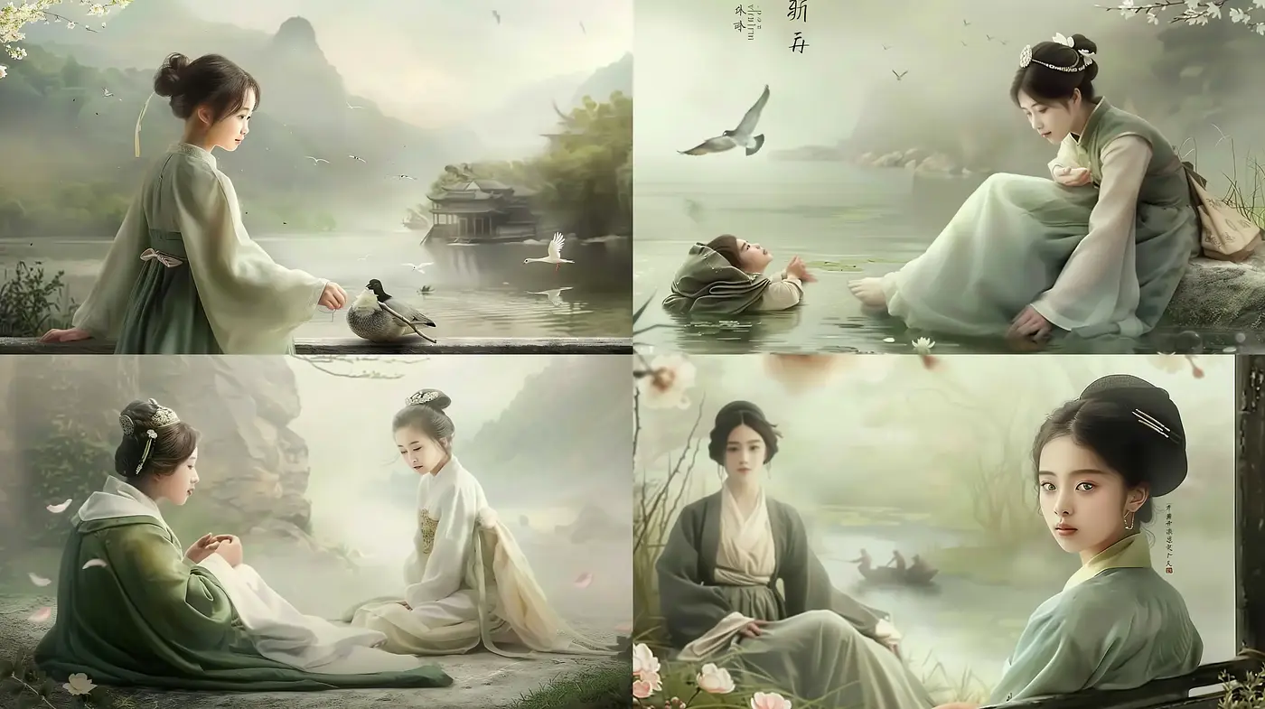 Tranquil Elegance in Misty Pastel Escapes - Midjourney sref style