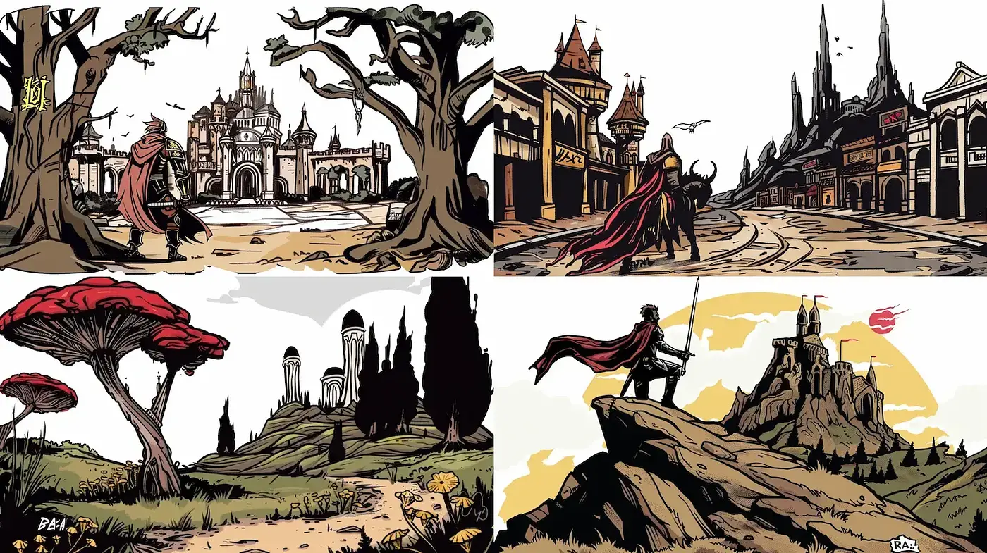 Dynamic and Whimsical Exploration of Fantasy Landscapes - Midjourney sref style