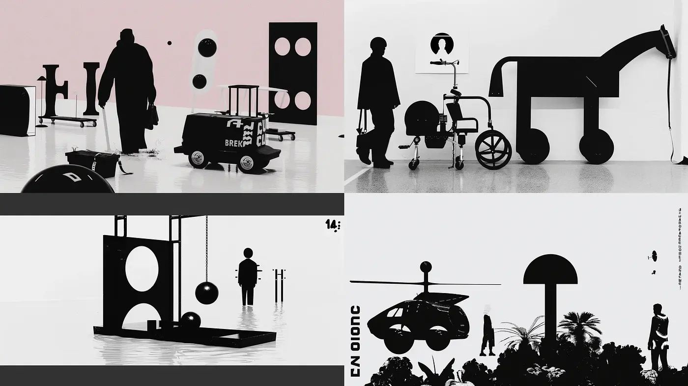 Stark Contrast Silhouetted Figures Against Pastel Hues - Midjourney sref style