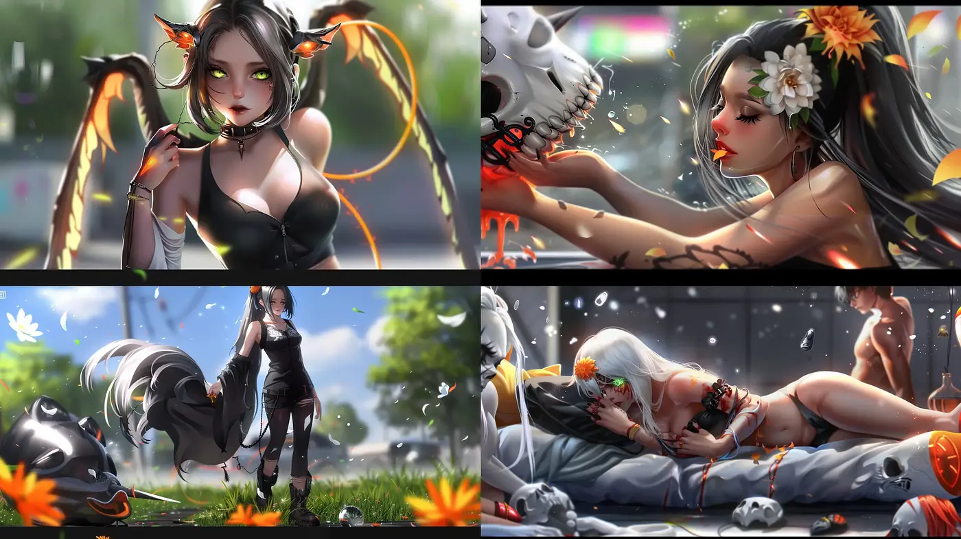 Elegant Anime-Inspired Fantasia with a Touch of Dark Allure - Midjourney sref style