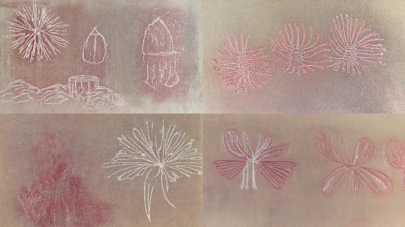 Ethereal Sketches on Vintage Canvas - Midjourney sref style