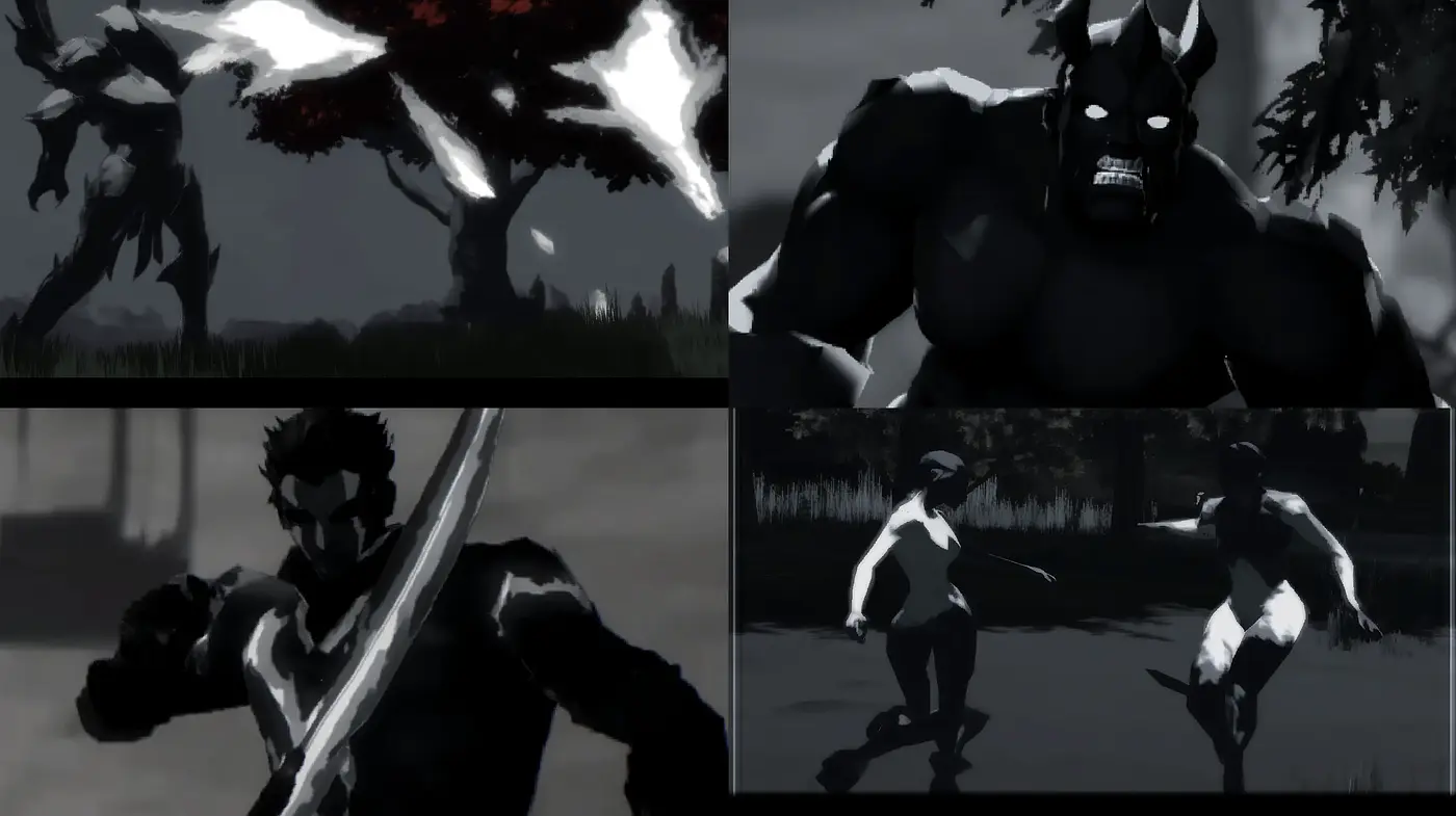 Monochromatic Dynamic Expressive Forms - Midjourney sref style