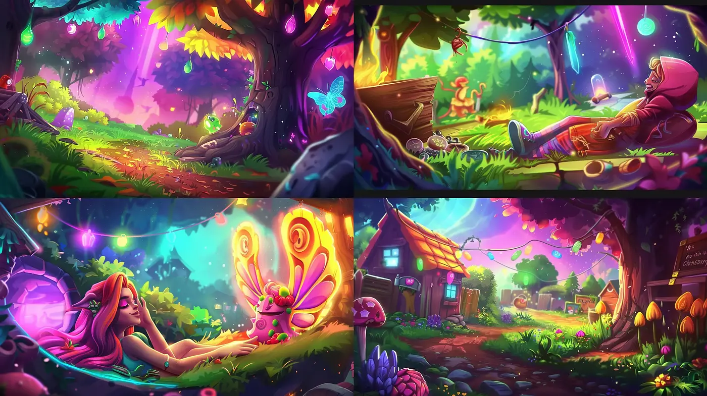 Enchanted Vivid Dreamscapes: A Fusion of Surrealism and Digital Artistry - Midjourney sref style