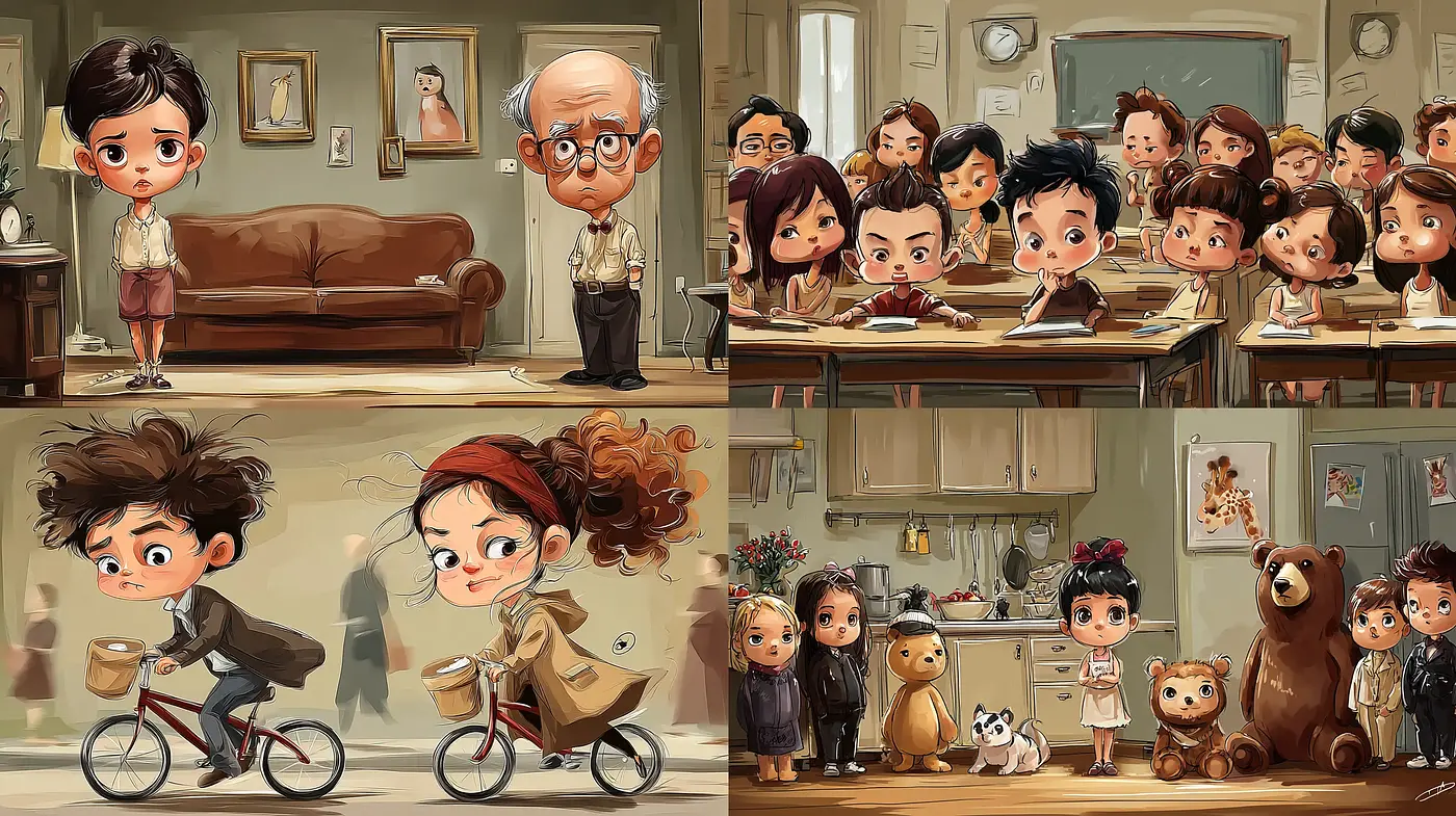 Charming and Whimsical Illustrations with a Touch of Nostalgia - Midjourney sref style