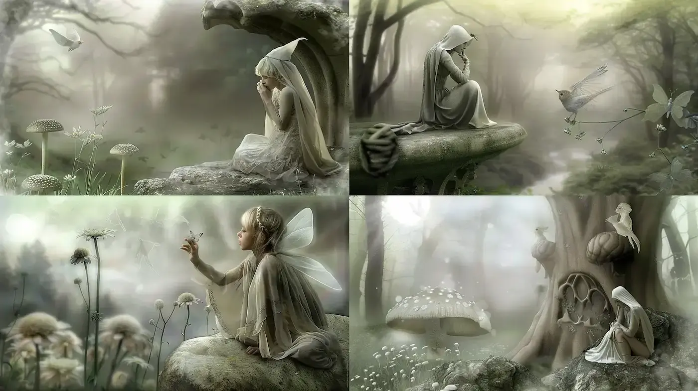 Ethereal Fairy Tale Aesthetic with Soft Color Tones - Midjourney sref style
