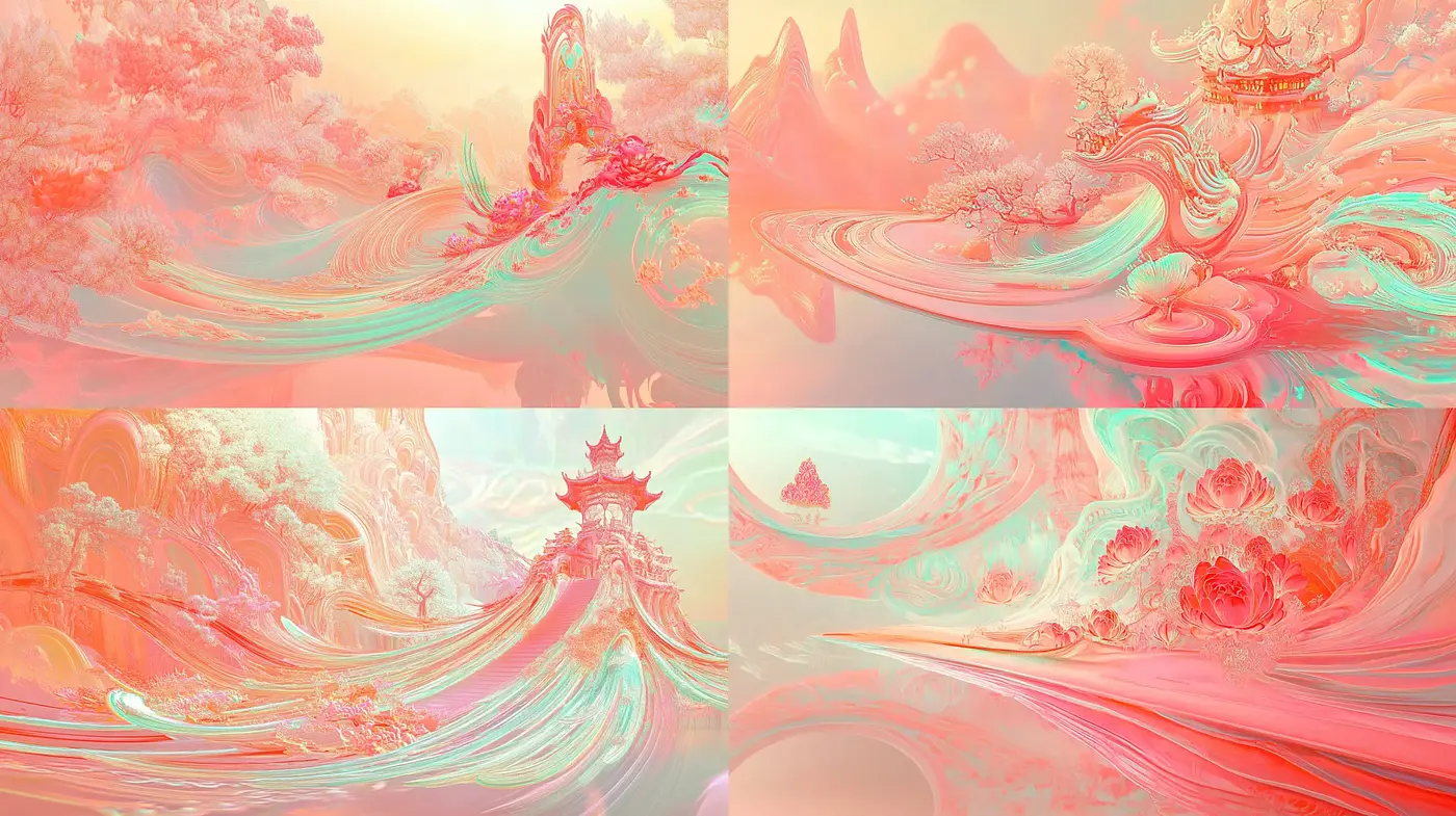 Ethereal Dreamscape: A Fusion of Surrealism and Digital Impressionism - Midjourney sref style