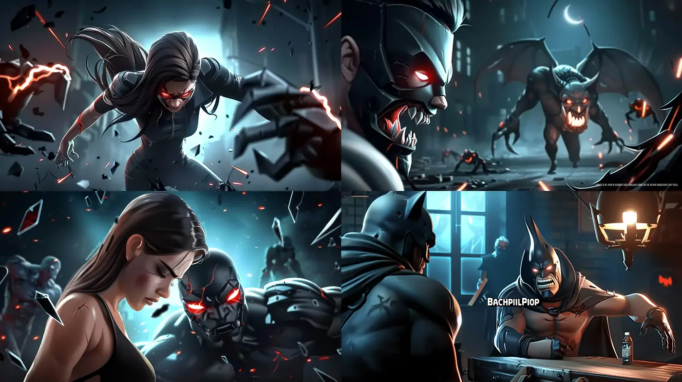 Dynamic, Shadow-Infused Comic Cinematic Illustration - Midjourney sref style