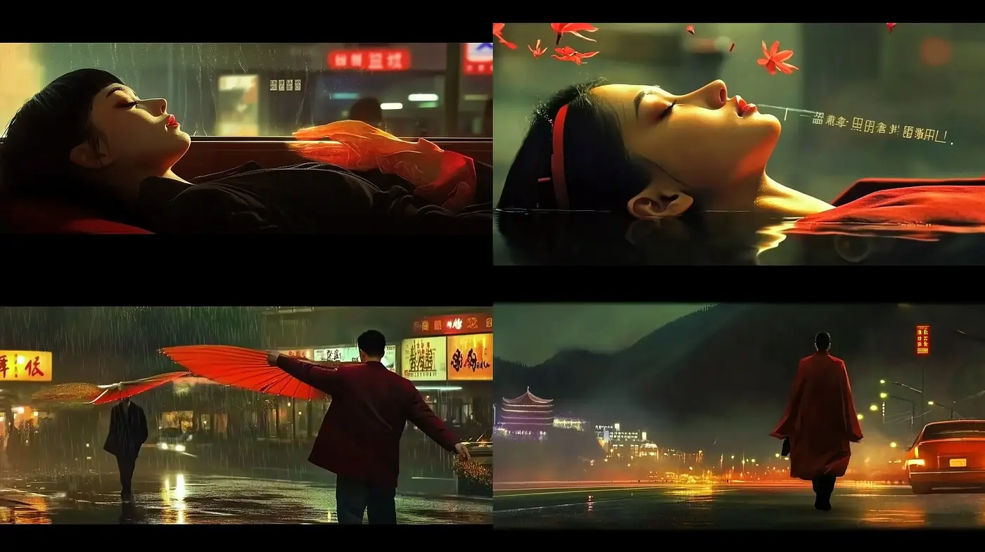 Cinematic Nocturne: Evocative Rain-swept Nostalgia - Midjourney sref style