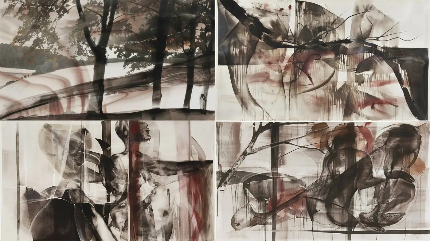 Ethereal Monochrome Visions: A Synthesis of Dreamlike Hues and Textured Whispers - Midjourney sref style