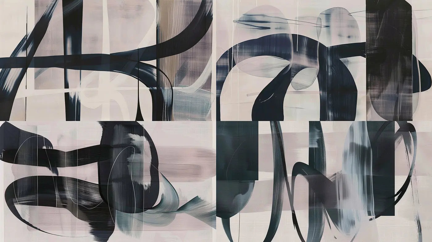 Serene Monochromatic Dance of Fluid Forms and Textures - Midjourney sref style