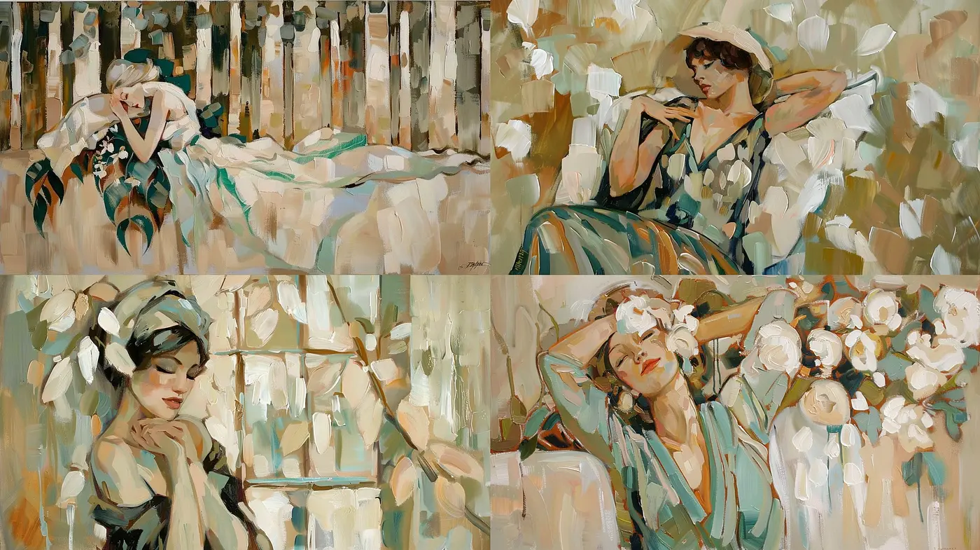 Impressionistic Elegance with a Contemporary Twist - Midjourney sref style
