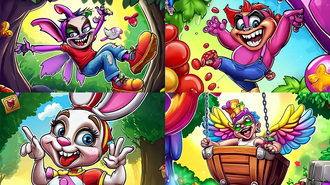 Vivid and Energetic Cartoon Extravaganza - Midjourney sref style
