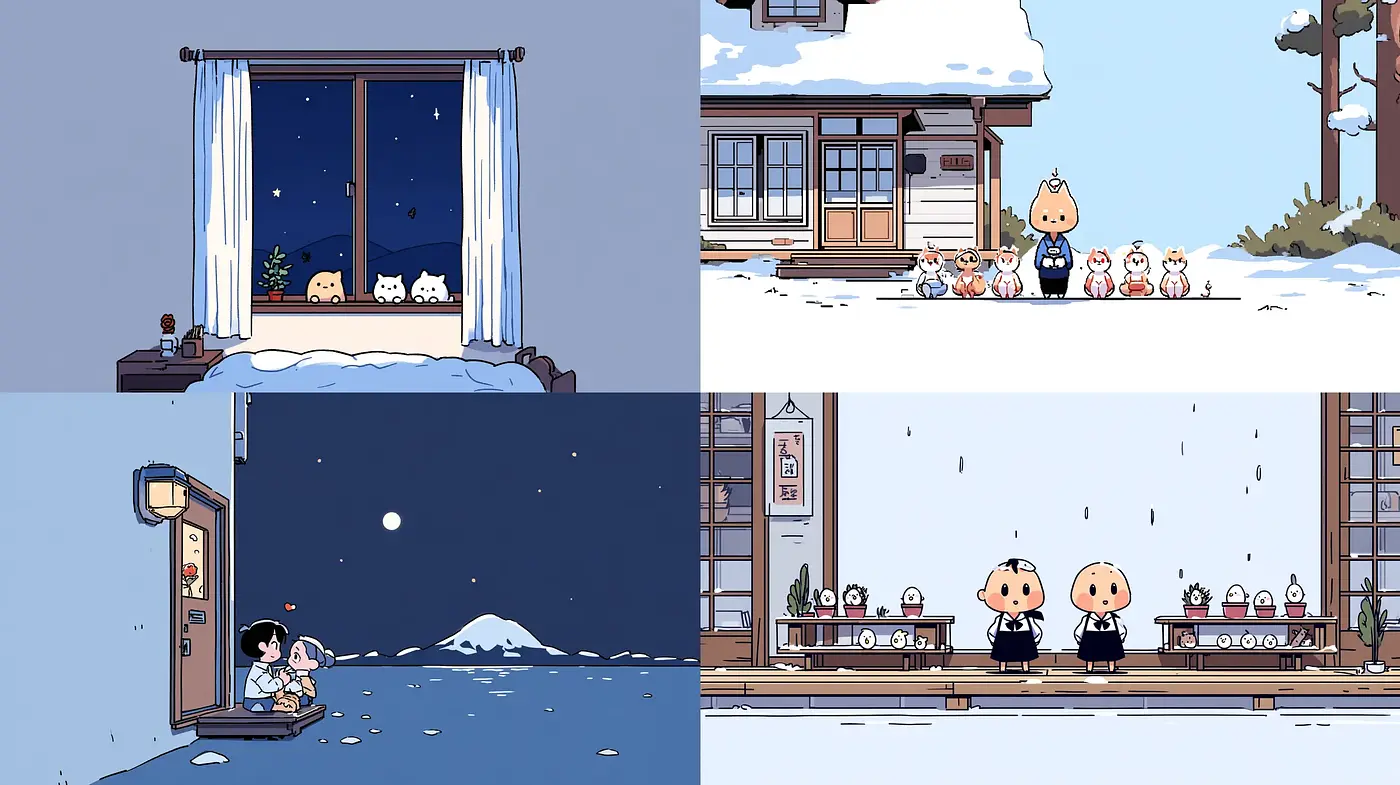 Charming and Whimsical Illustrations Evoking a Serene Atmosphere - Midjourney sref style