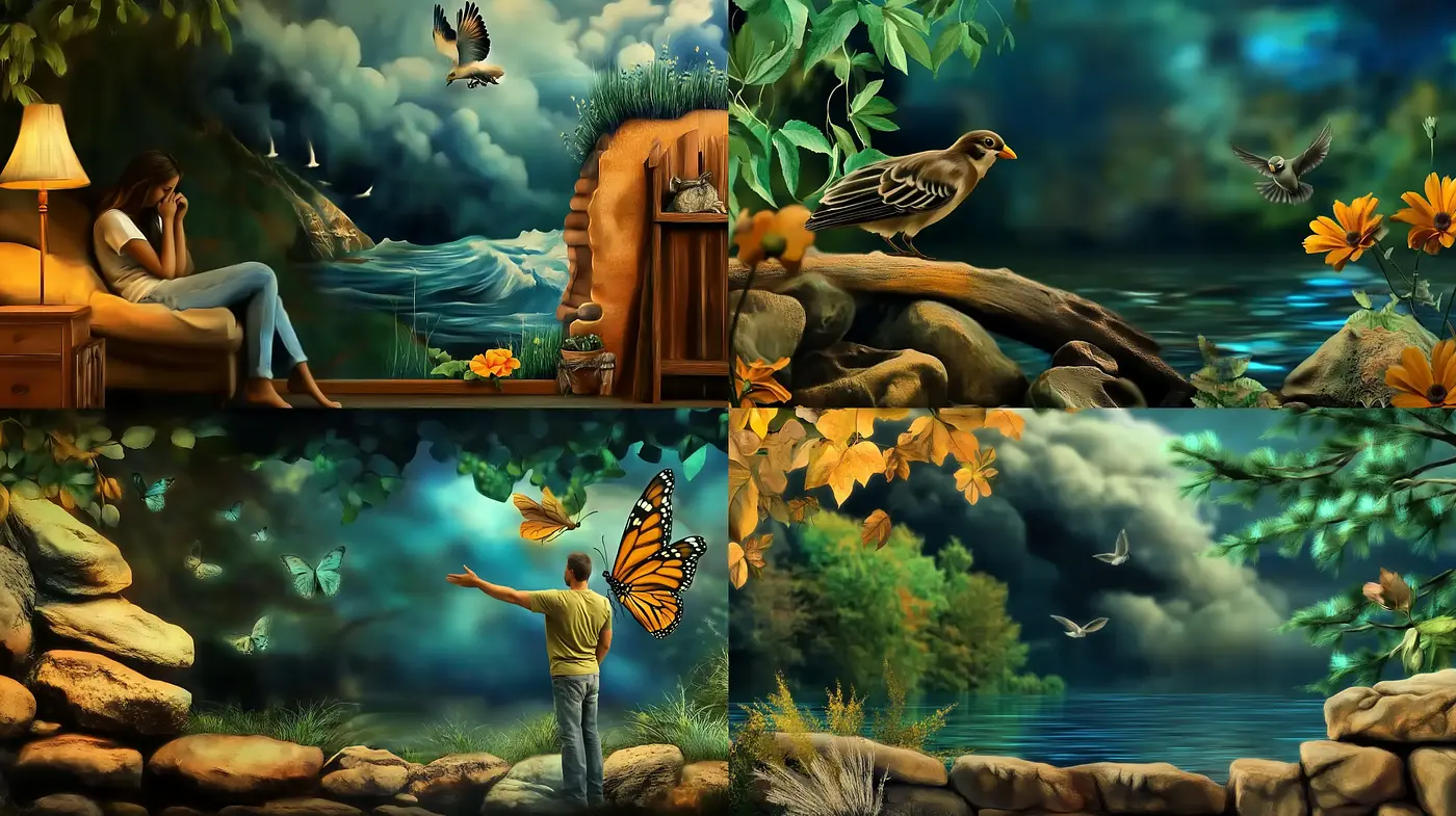 Lush Wilderness Dreamscape with Ethereal Overtones - Midjourney sref style
