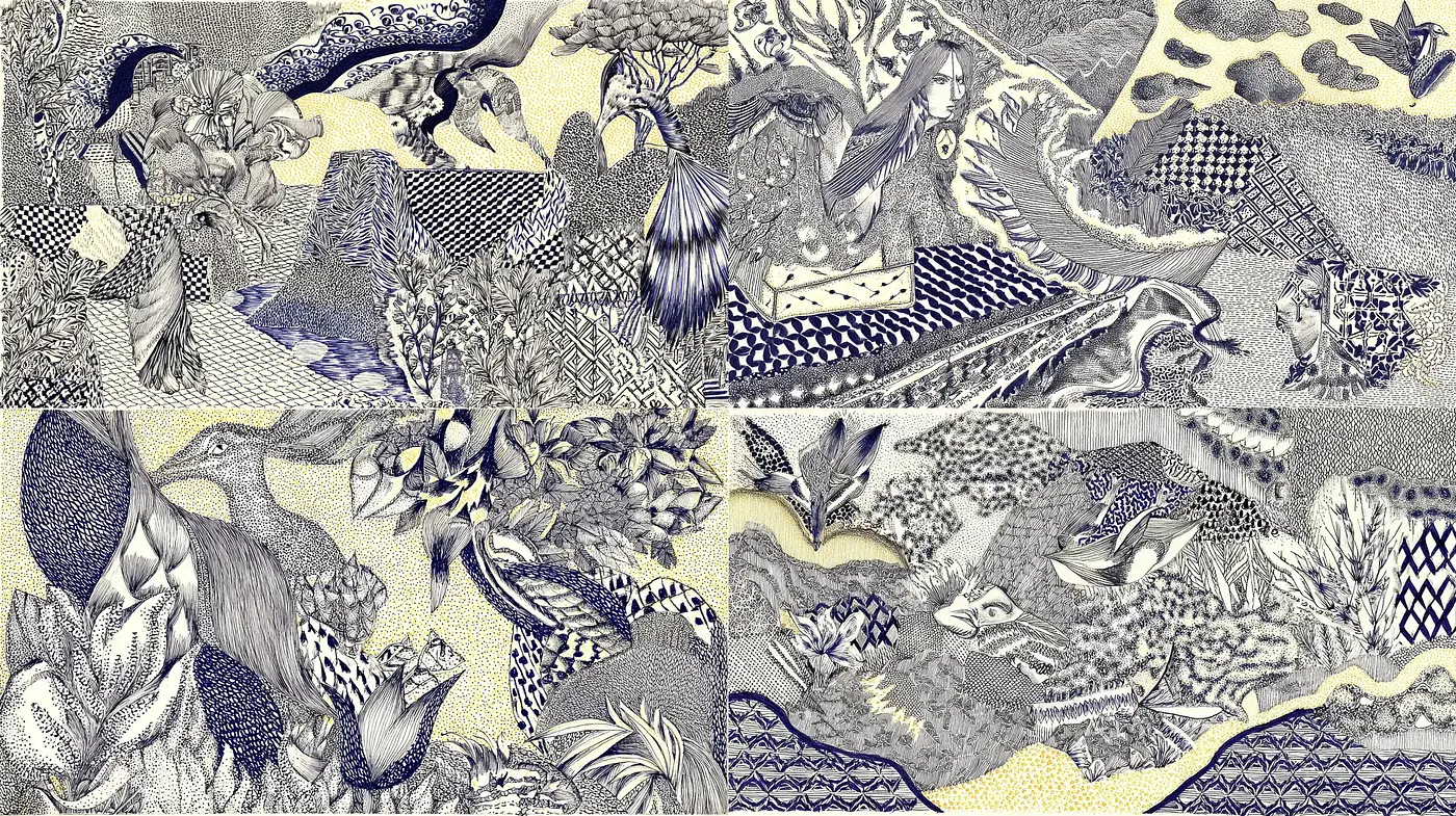 Intricately Detailed And Nature-Inspired Art with Vintage Vibes - Midjourney sref style