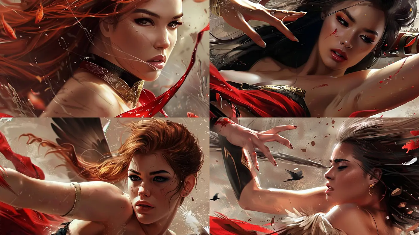 Dynamic Elegance: A Vivid Portraiture of Motion and Emotion in Rich Earthy Tones - Midjourney sref style