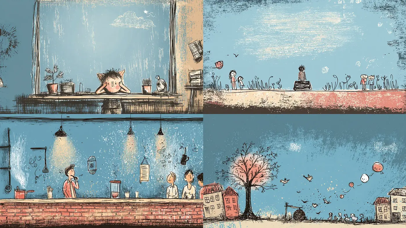 Playful and Whimsical Illustrations with a Retro Touch - Midjourney sref style