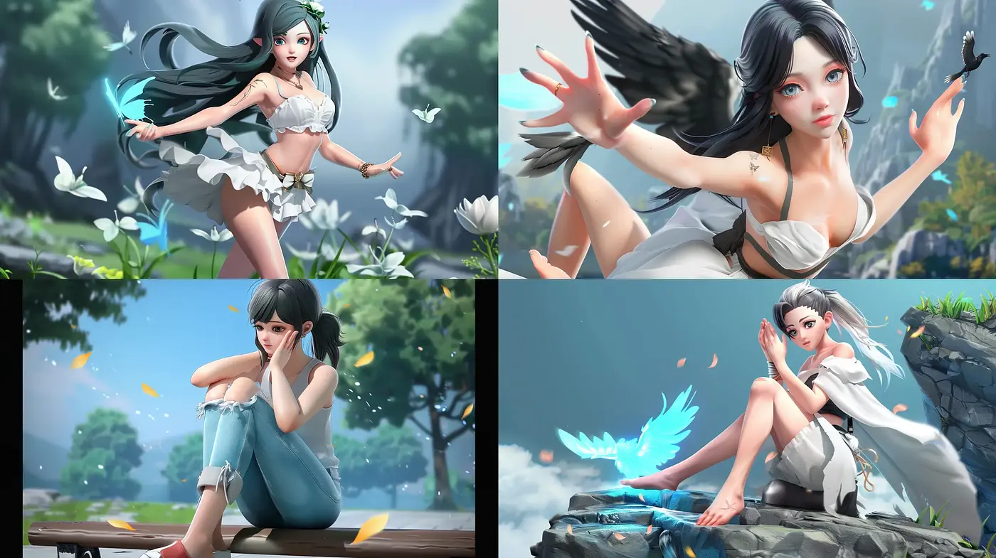 Ethereal Anime-infused Fantasy Illustrations - Midjourney sref style