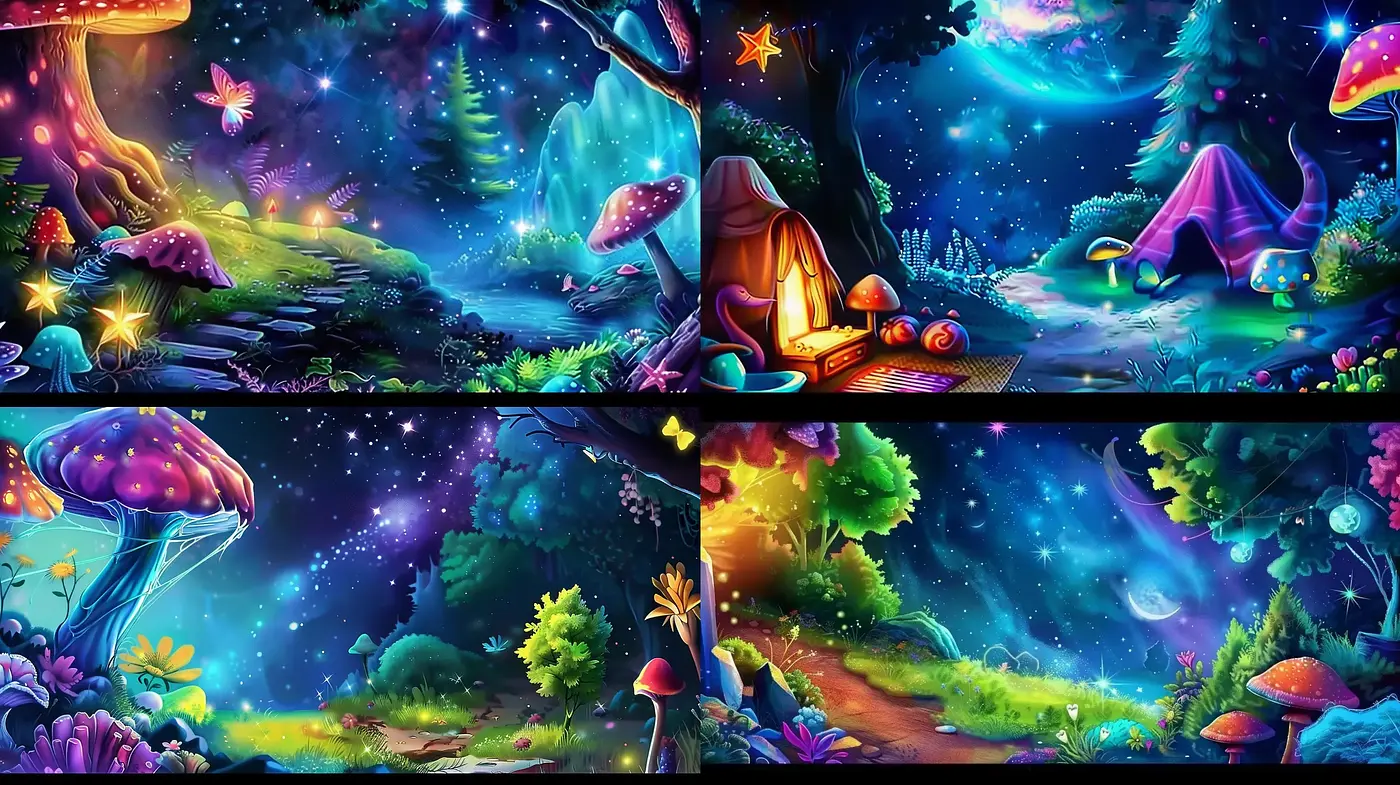 Luminous Fantasia: A Journey Through Enchanted Lands - Midjourney sref style