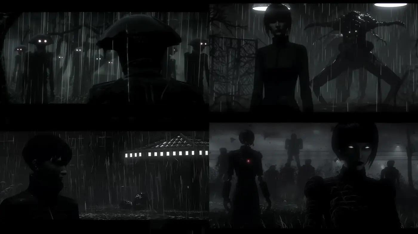 Intricate Noir Aesthetic with a Sense of Foreboding - Midjourney sref style
