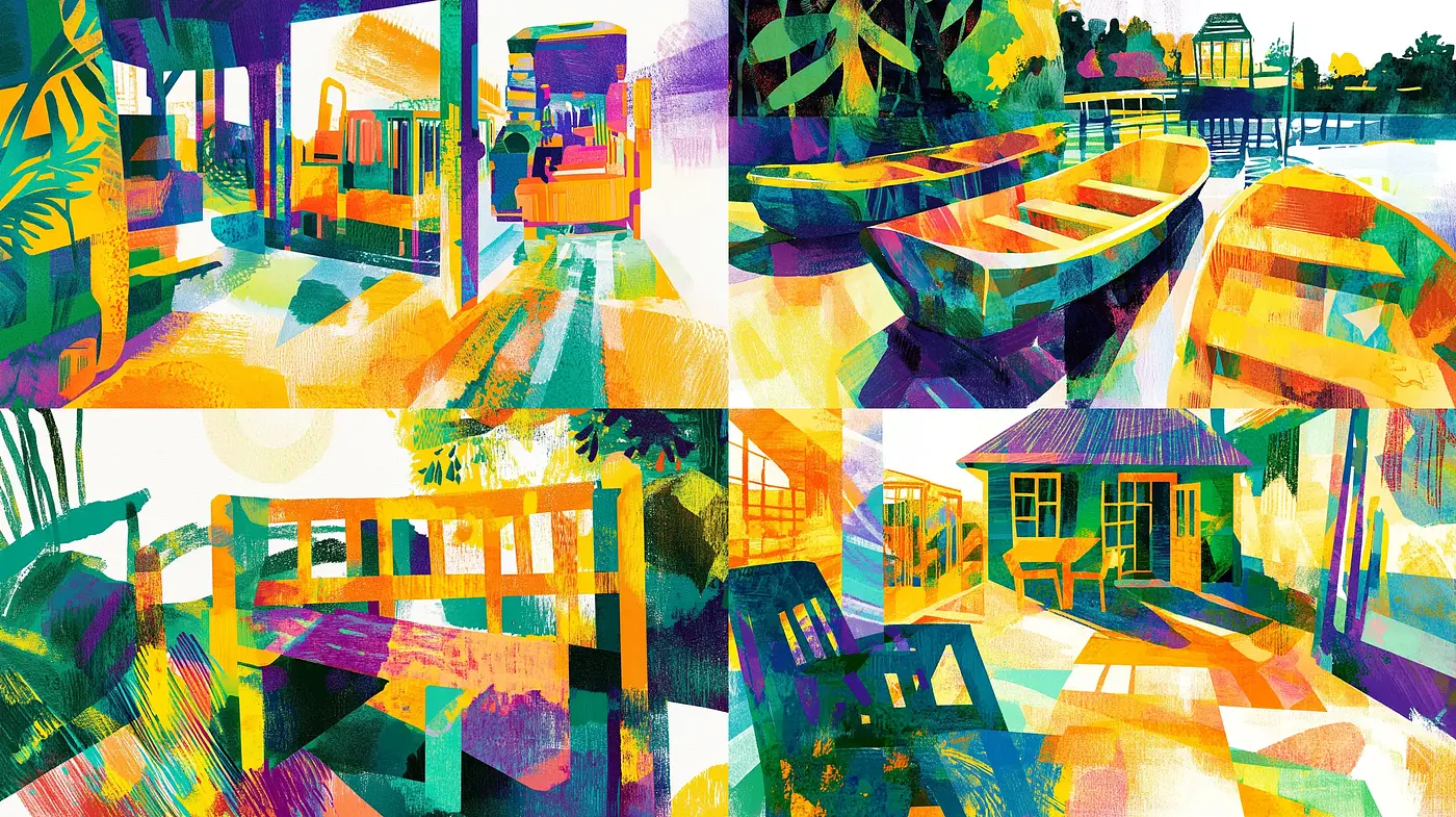 Luminous Tranquility: A Vivid Expressionist Outdoors - Midjourney sref style