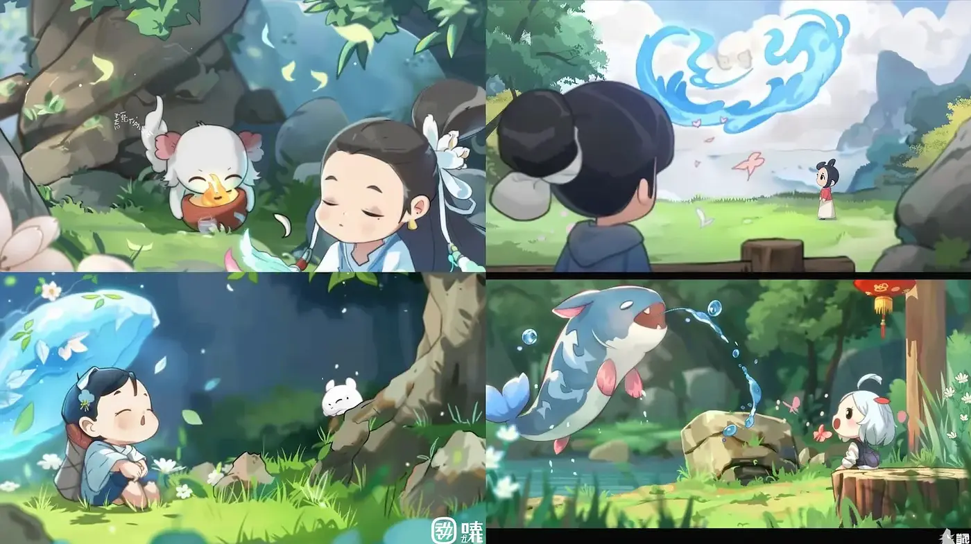 Charming and whimsical animated style blending nature and fantasy - Midjourney sref style