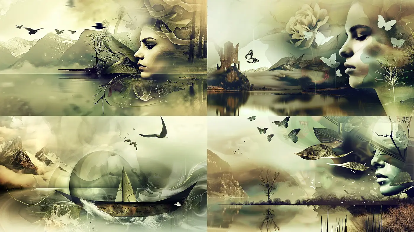 Ethereal Dreamscapes with Surrealistic Harmony - Midjourney sref style