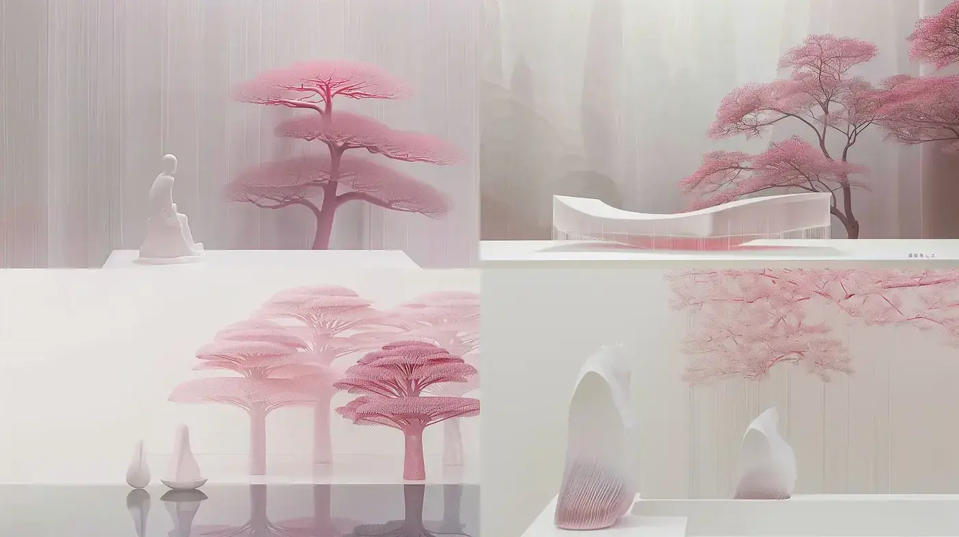 Ethereal and Minimalist Serenity in Contemporary Landscapes - Midjourney sref style