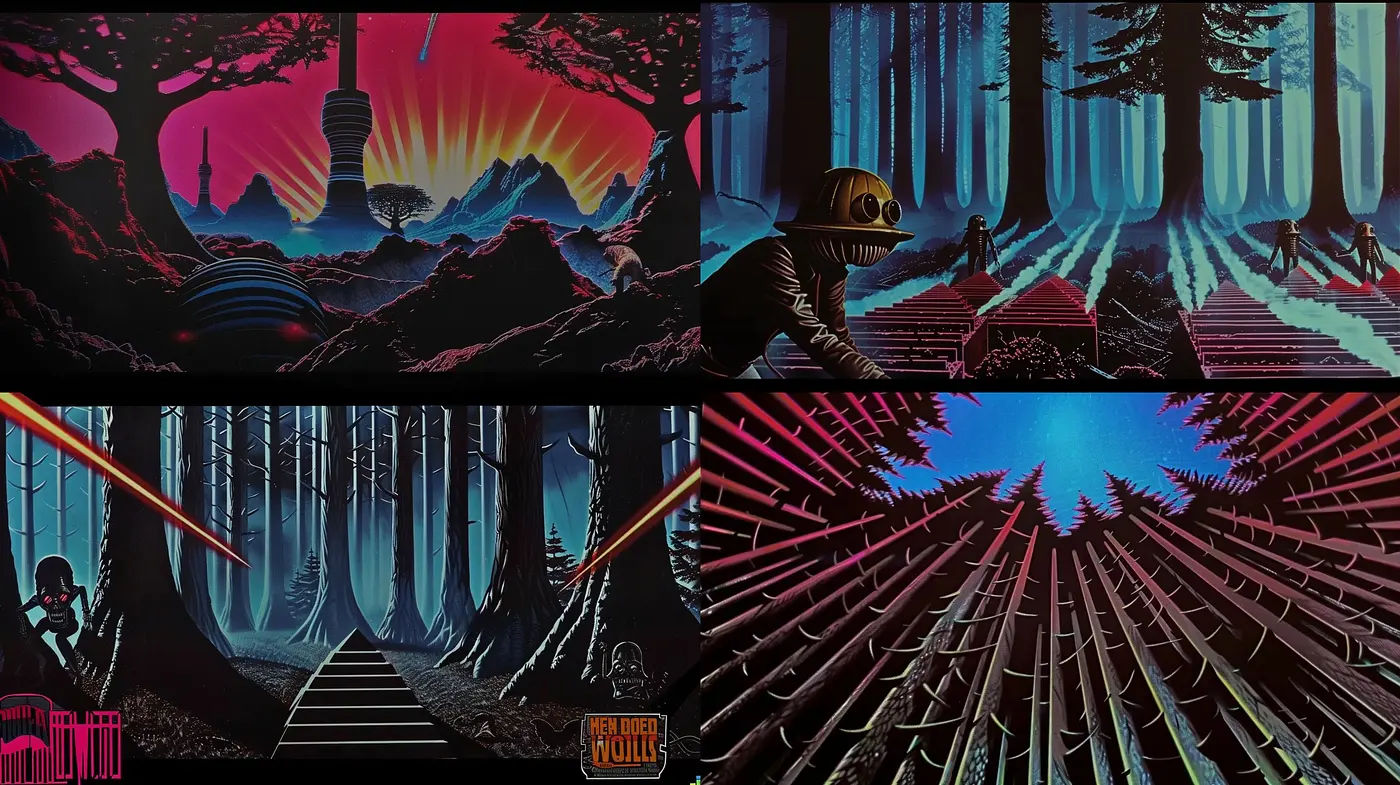 Synthwave Dreamscape: A Fusion of Retro Futurism and Vibrant Sunset Hues - Midjourney sref style
