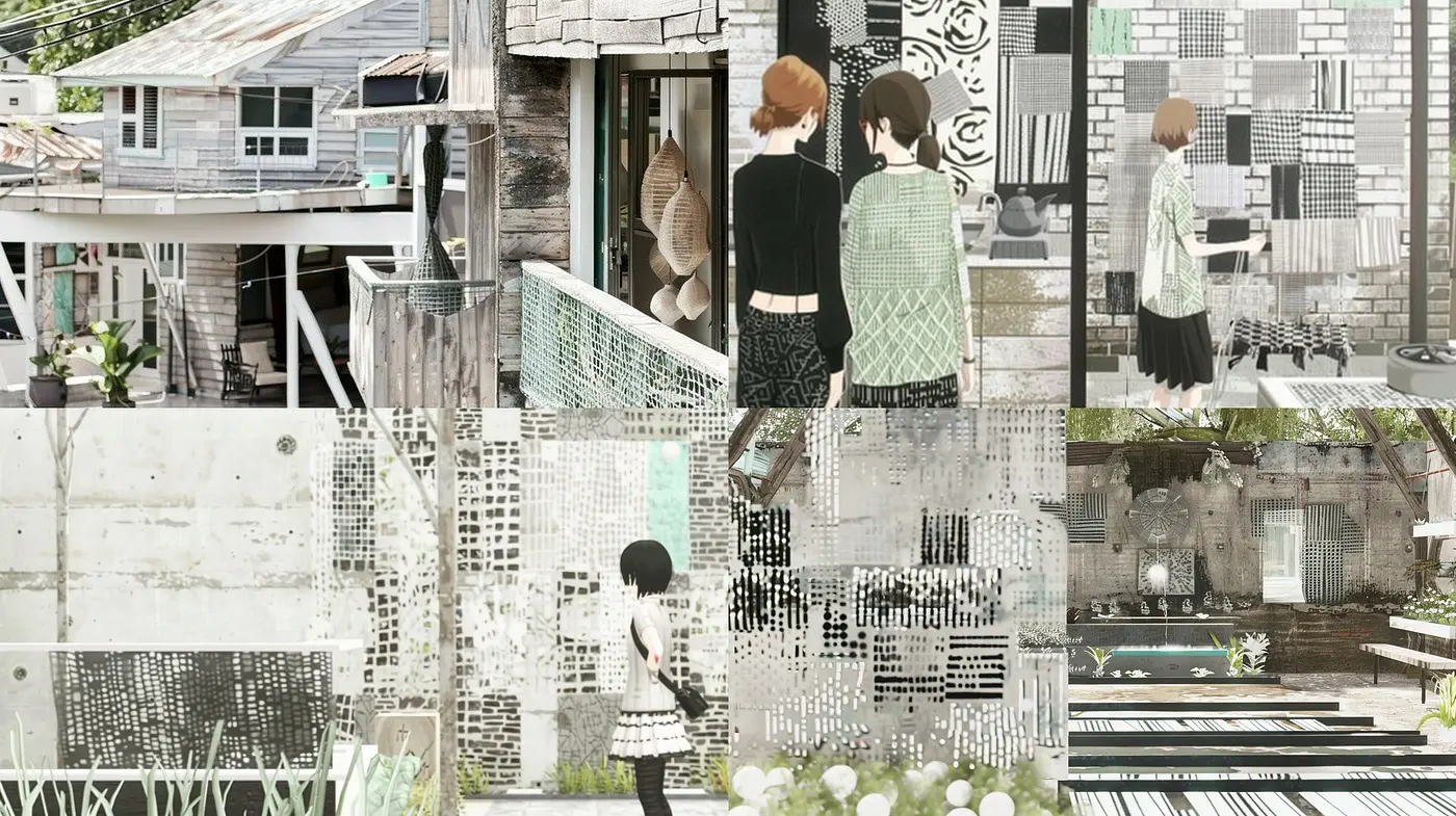 Whispers of Nostalgia: A Sepia-toned Patchwork of Textured Memories - Midjourney sref style