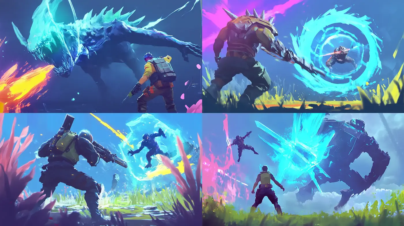 Energetic Brushstrokes in Dynamic Sci-Fi Confrontations - Midjourney sref style