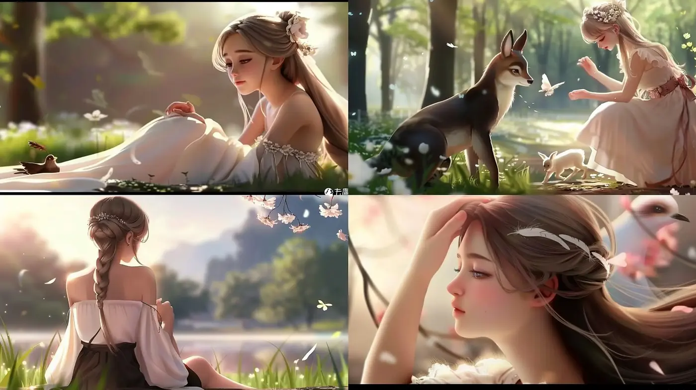 Idyllic Pastoral Scenes with Ethereal Light and Delicate Textures - Midjourney sref style