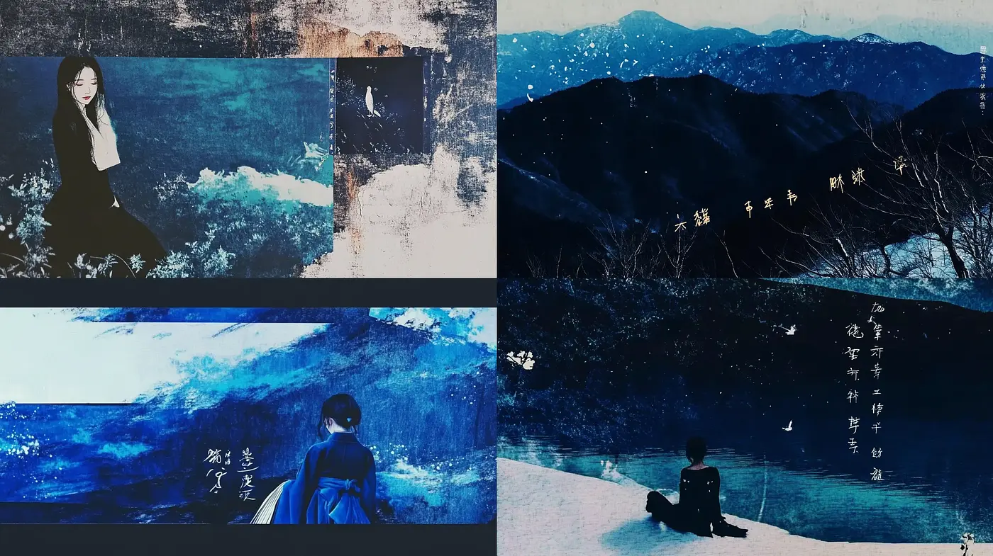 Ethereal Midnight Hues: A Mystic Homage to Traditional Asian Aesthetics - Midjourney sref style