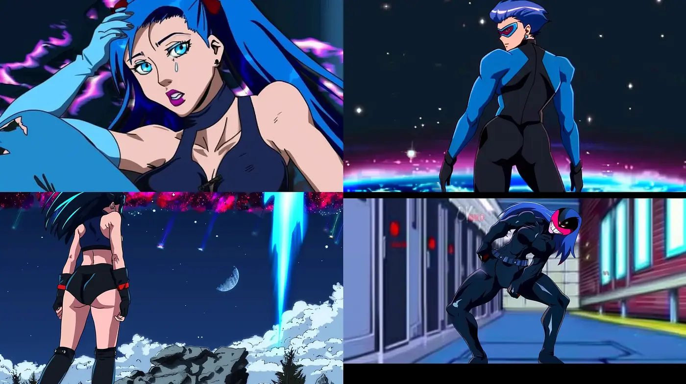 Futuristic Cyberpunk Anime Aesthetic with Intense Contrasts - Midjourney sref style