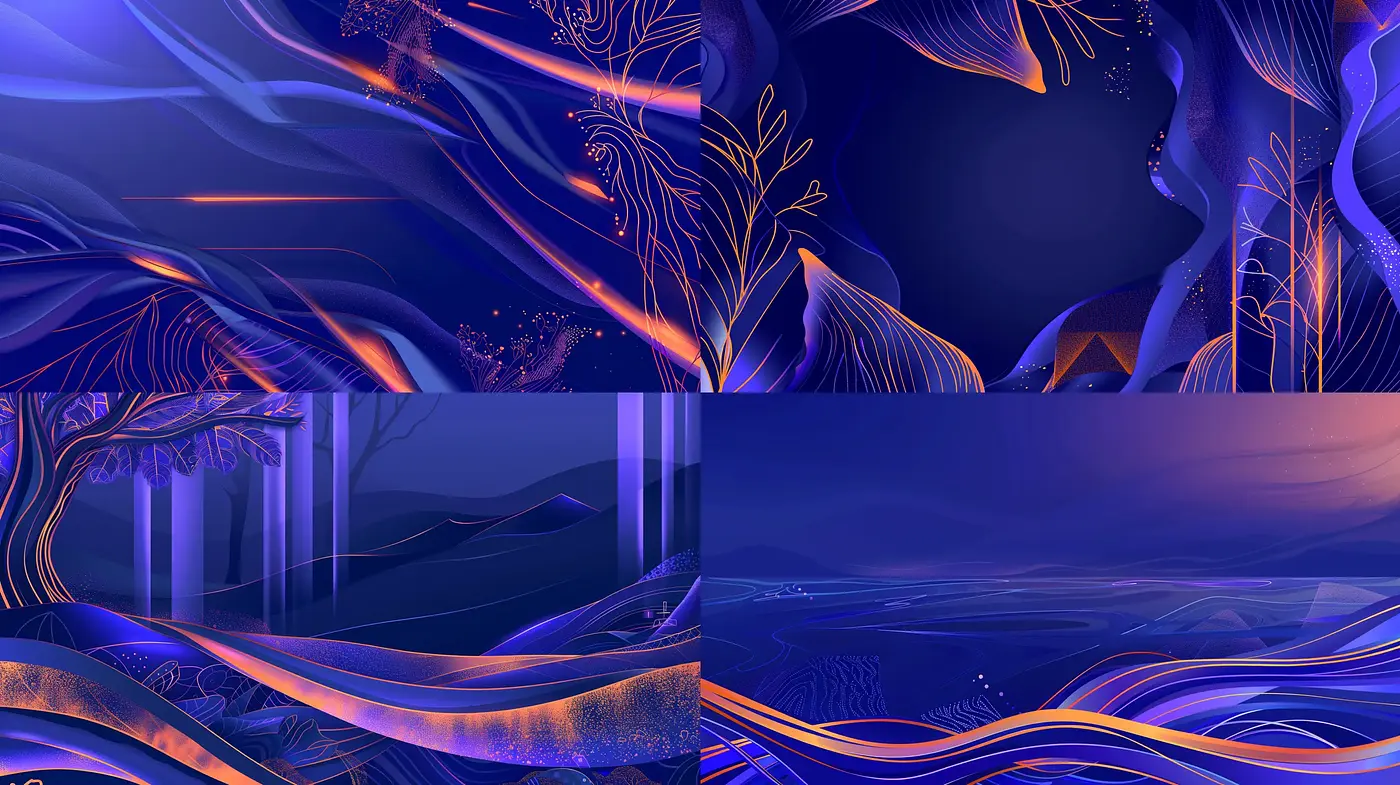 Luminous Elegance in Monochromatic Sapphire Dreamscape - Midjourney sref style