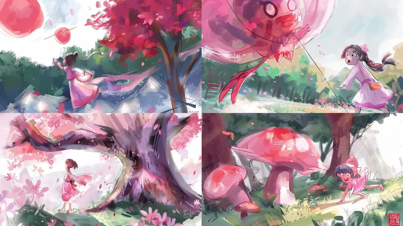 Charming Whimsy with a Floral Fantasy - Midjourney sref style