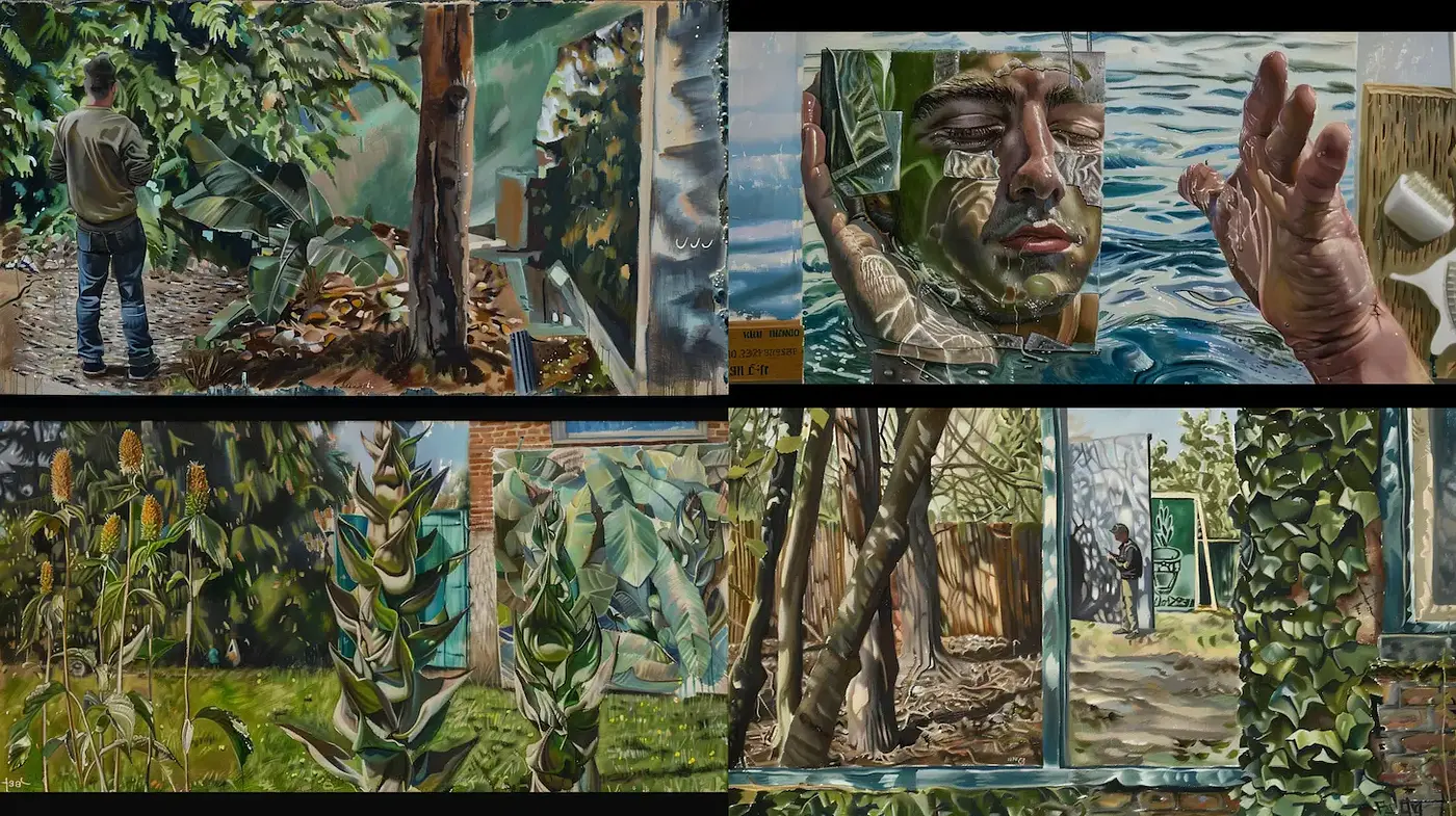 A Symbiotic Harmony of Nature and Humanity with Intricate Details - Midjourney sref style