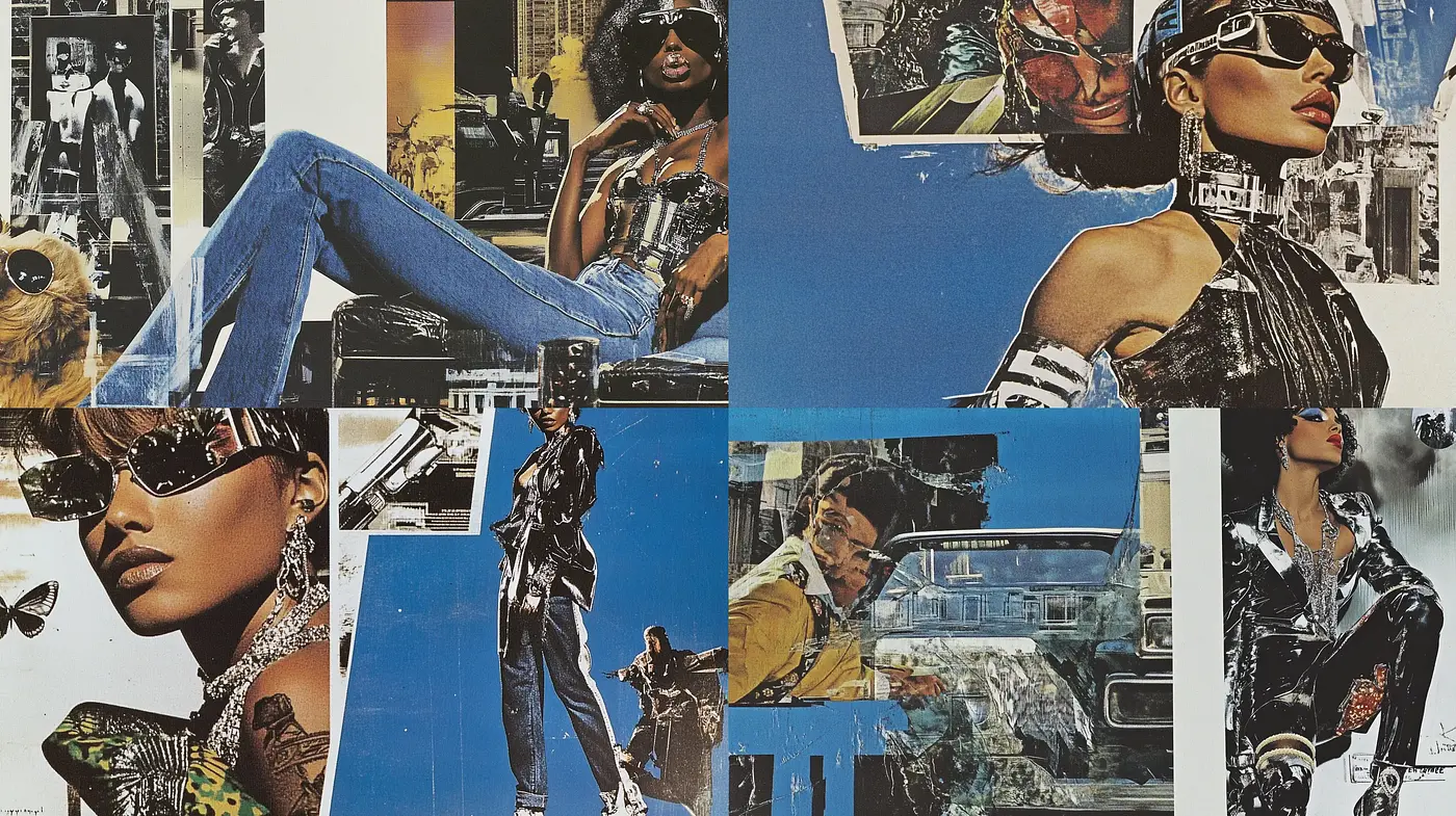 Retrofuturistic Collage Aesthetic with Urban Pop Art Influence - Midjourney sref style