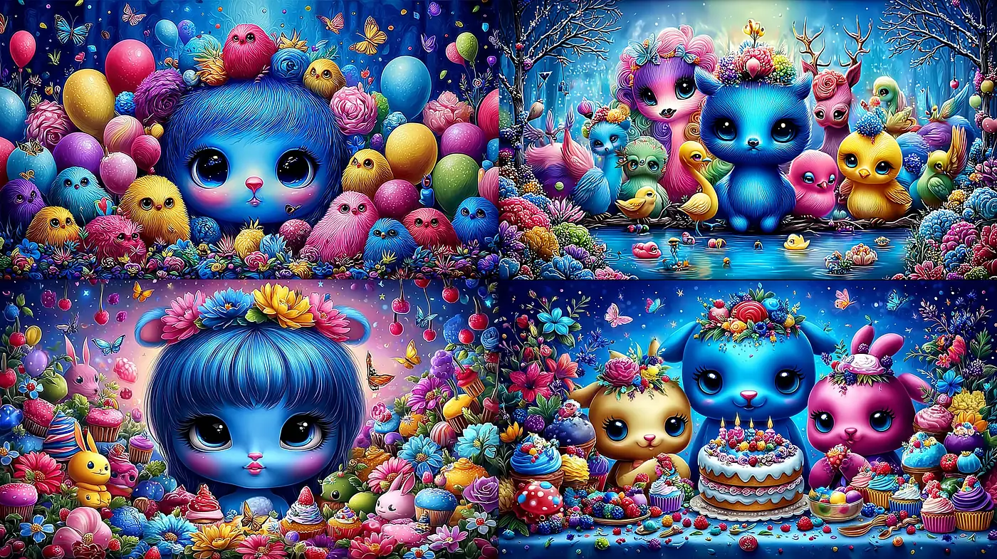 Whimsical and Colorful Fantasy with Charming Characters - Midjourney sref style