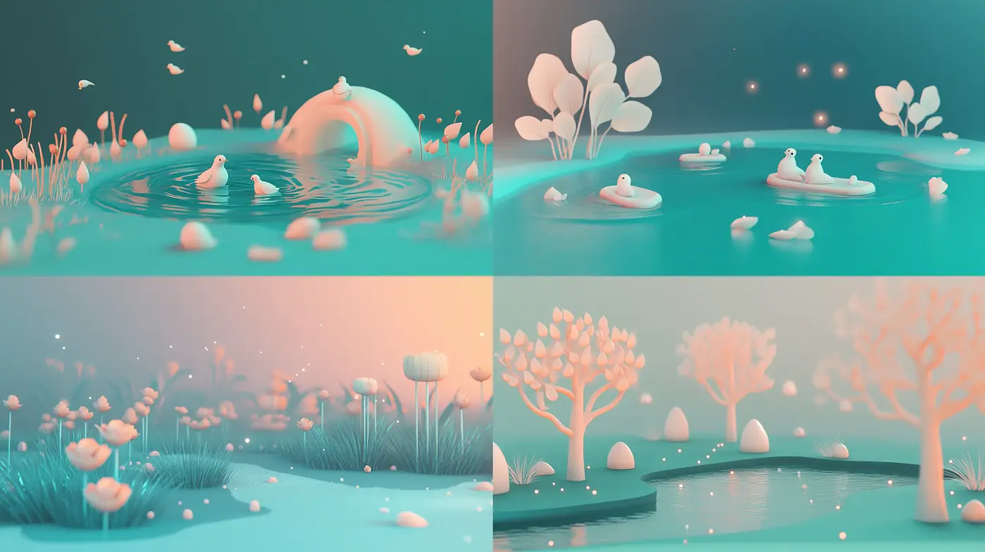 Serene Pastel Dreamscape: A Study in Tranquil Hues and Soft Textures - Midjourney sref style