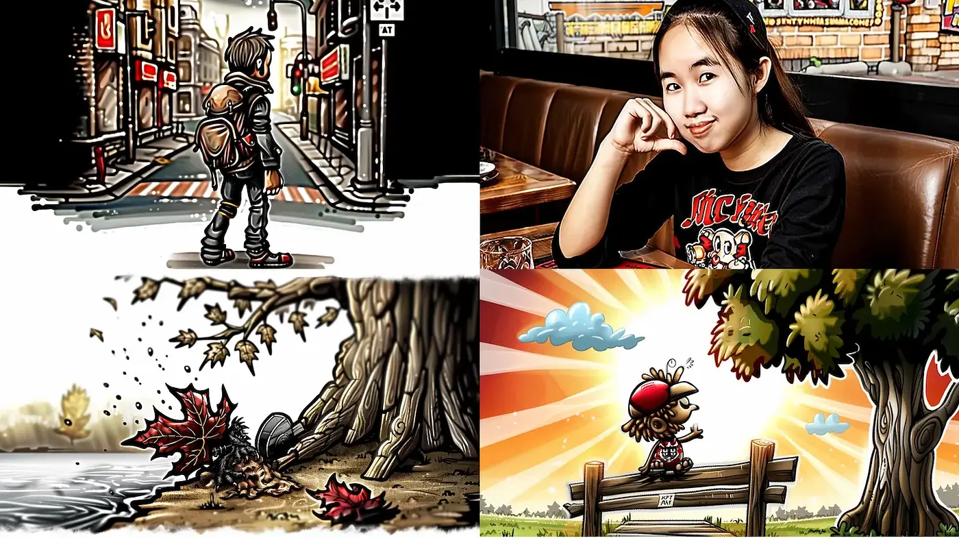 Contemporary Cartoon Style with Distinctive Line Art and Dynamic Expressions - Midjourney sref style