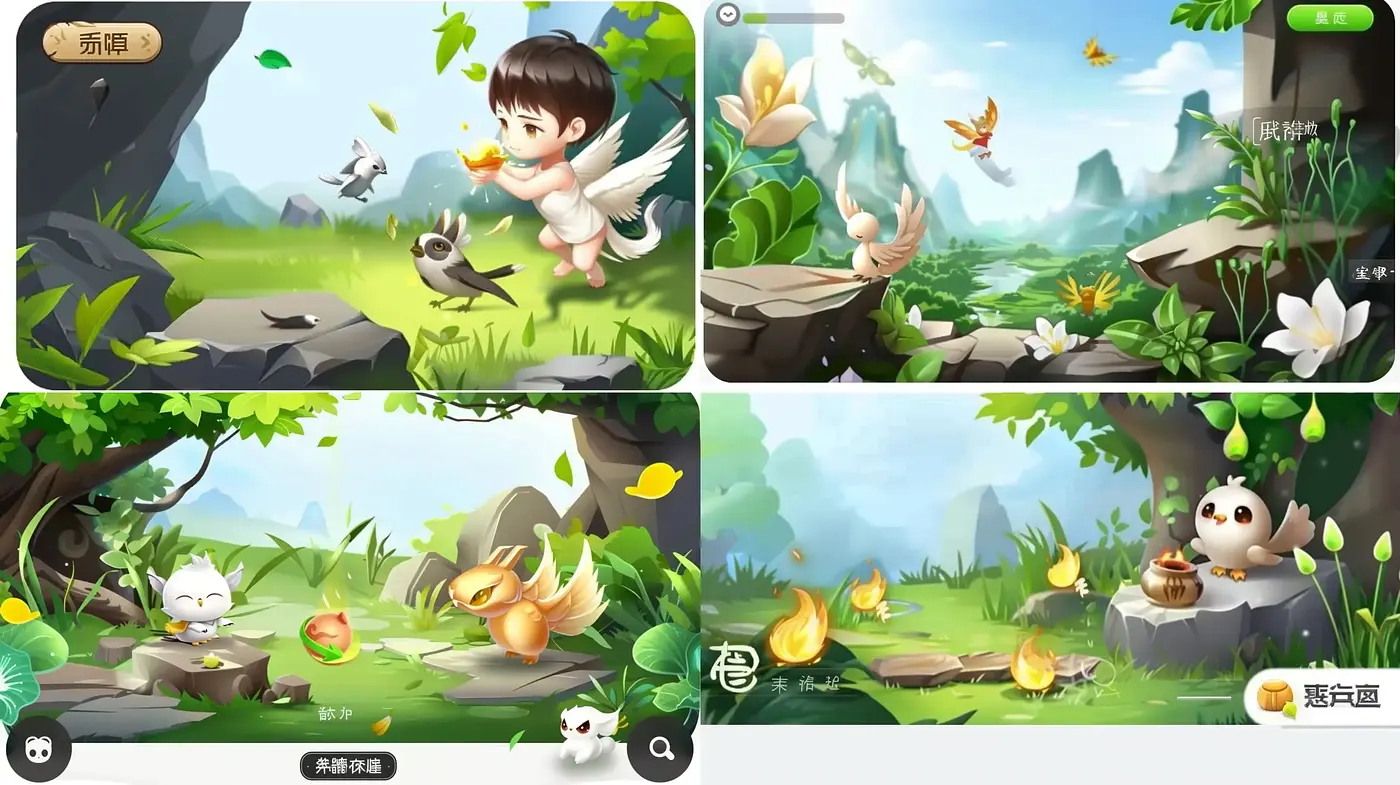Enchanted Pastoral Vistas: A Harmonious Symphony of Nature in a Whimsical Cartoon Style - Midjourney sref style