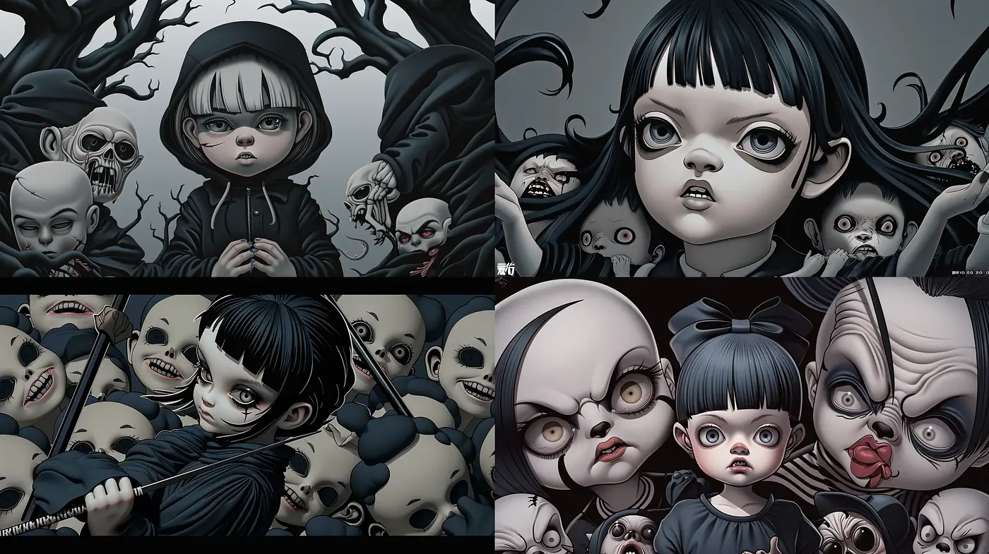 Ethereal Gothic Whimsy: An Exploration in Monochrome - Midjourney sref style