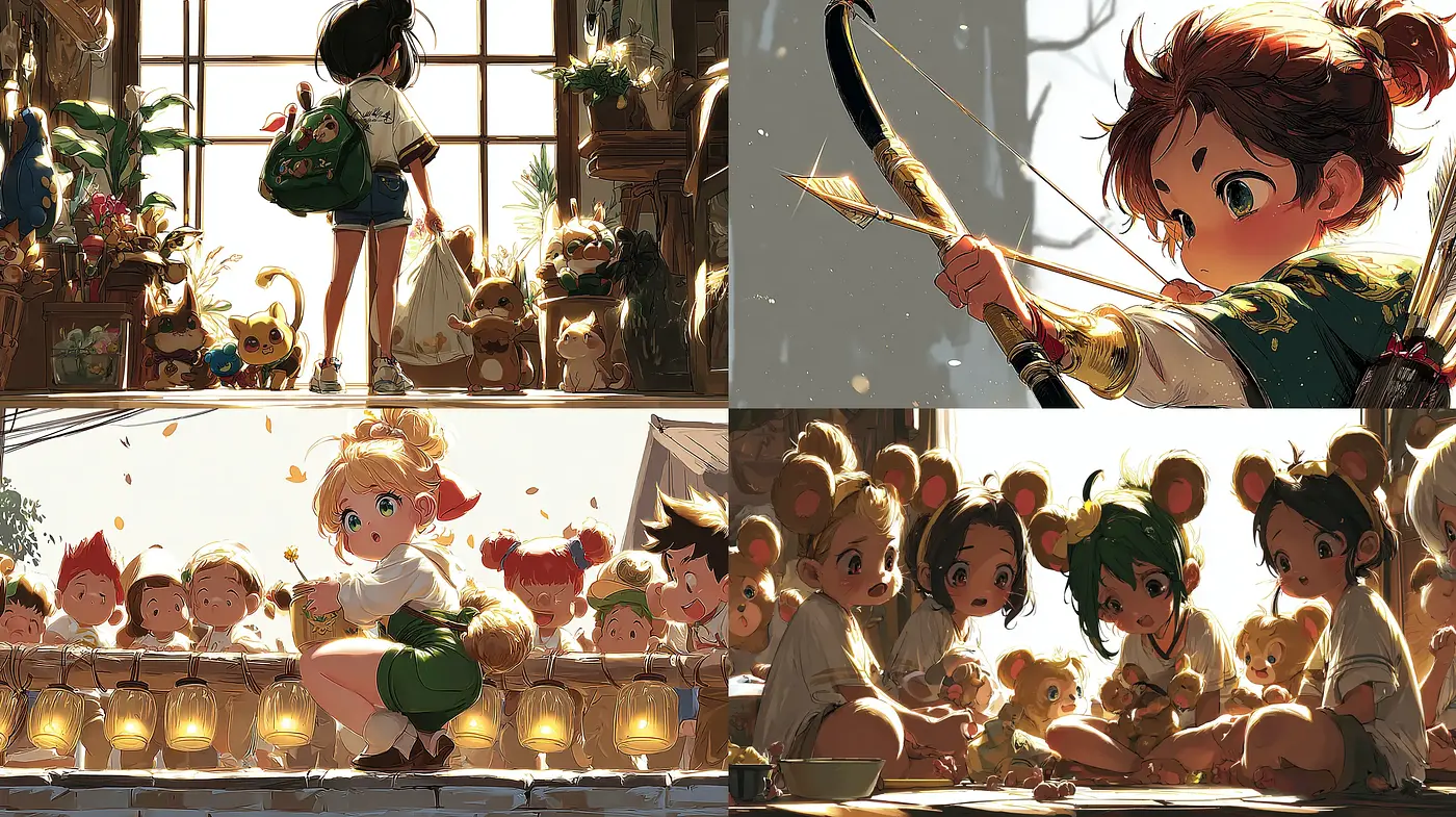 Charming Illustrations with Whimsical Elements and Warm Tones - Midjourney sref style