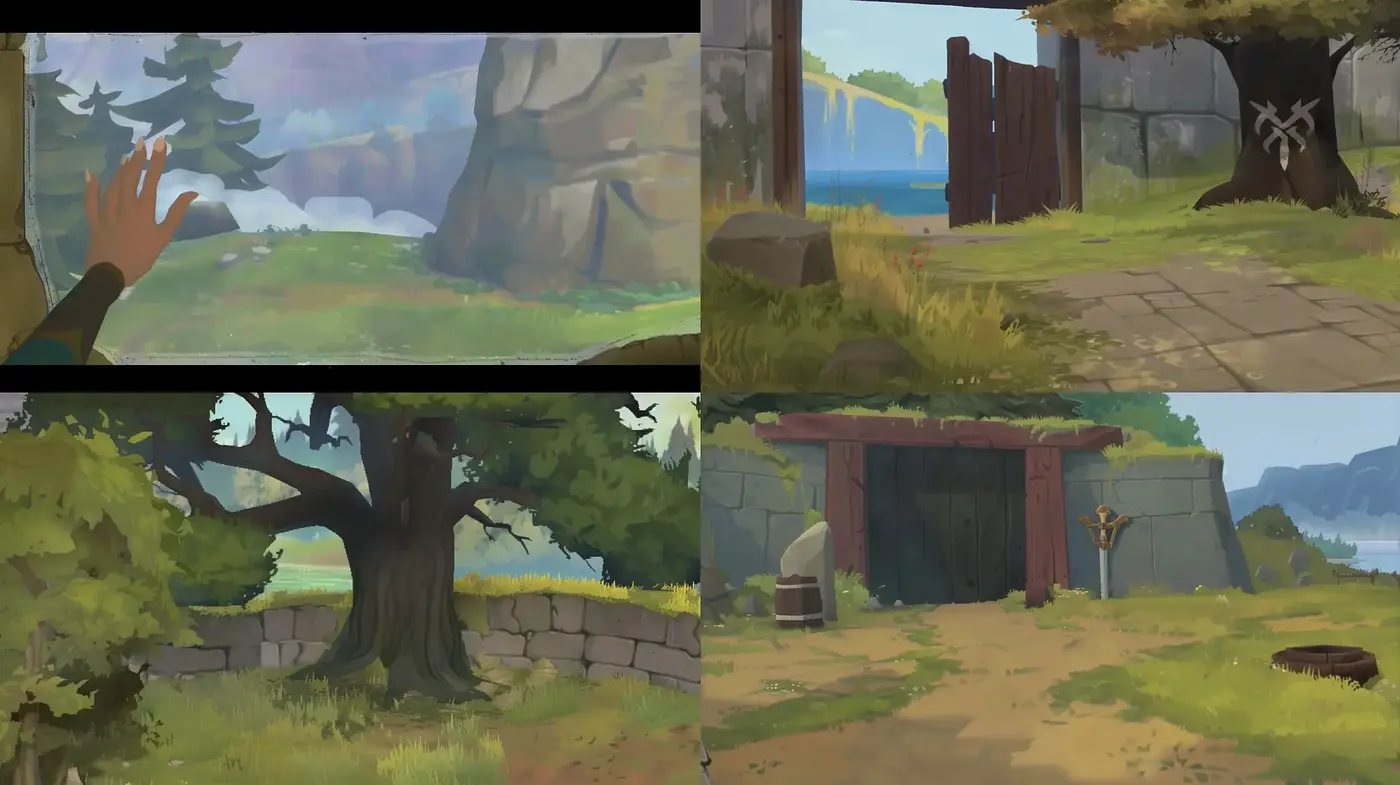 Serene Pastoral Landscapes: A Consistent Study in Brushwork and Natural Hues - Midjourney sref style