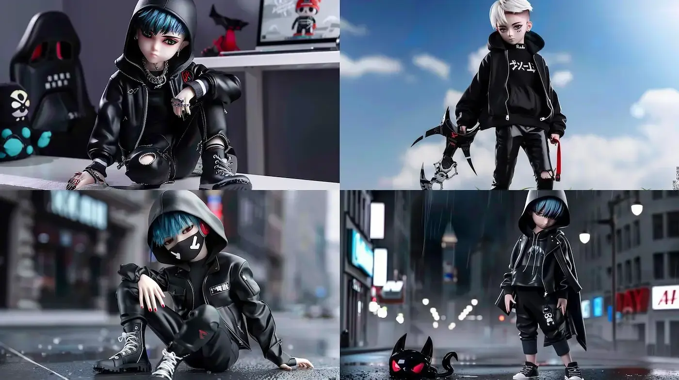 Cinematic Urban Doll Aesthetic with a Dark Edge - Midjourney sref style