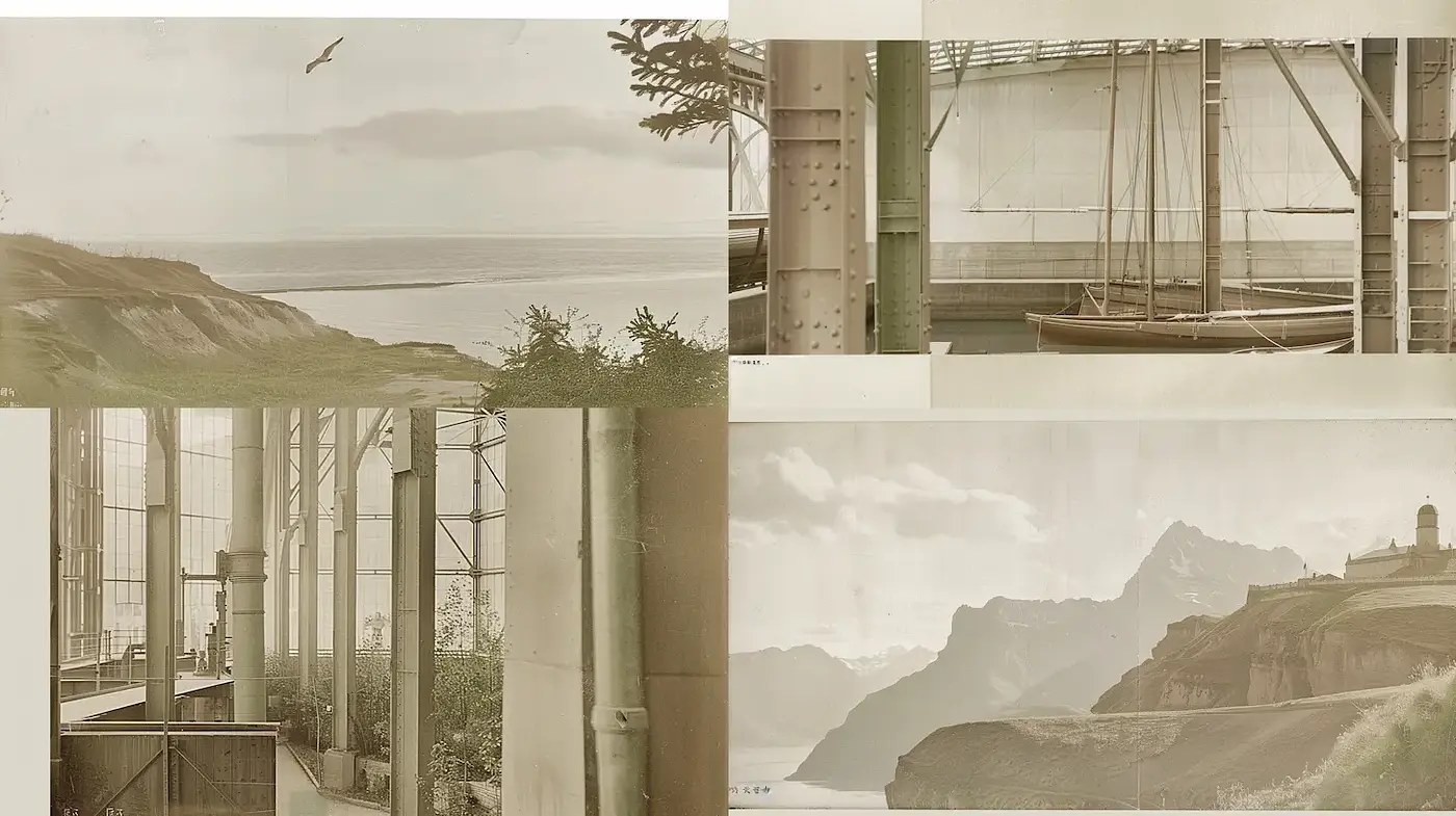 Nostalgic and Ethereal Visuals with Architectural and Natural Elements - Midjourney sref style