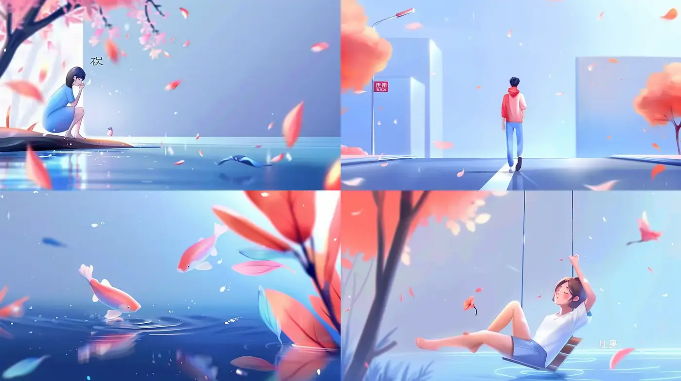 Serene and Dreamy Aesthetic with Fluid Visuals - Midjourney sref style