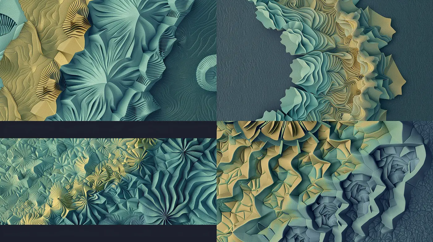 Ethereal Foliage Abstractions in Aquatic Tones - Midjourney sref style
