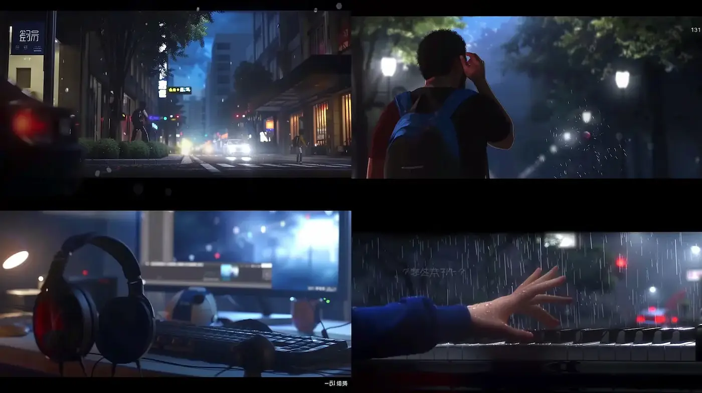 Urban Nightscapes with Cinematic Ambiance and Detailed Textures - Midjourney sref style